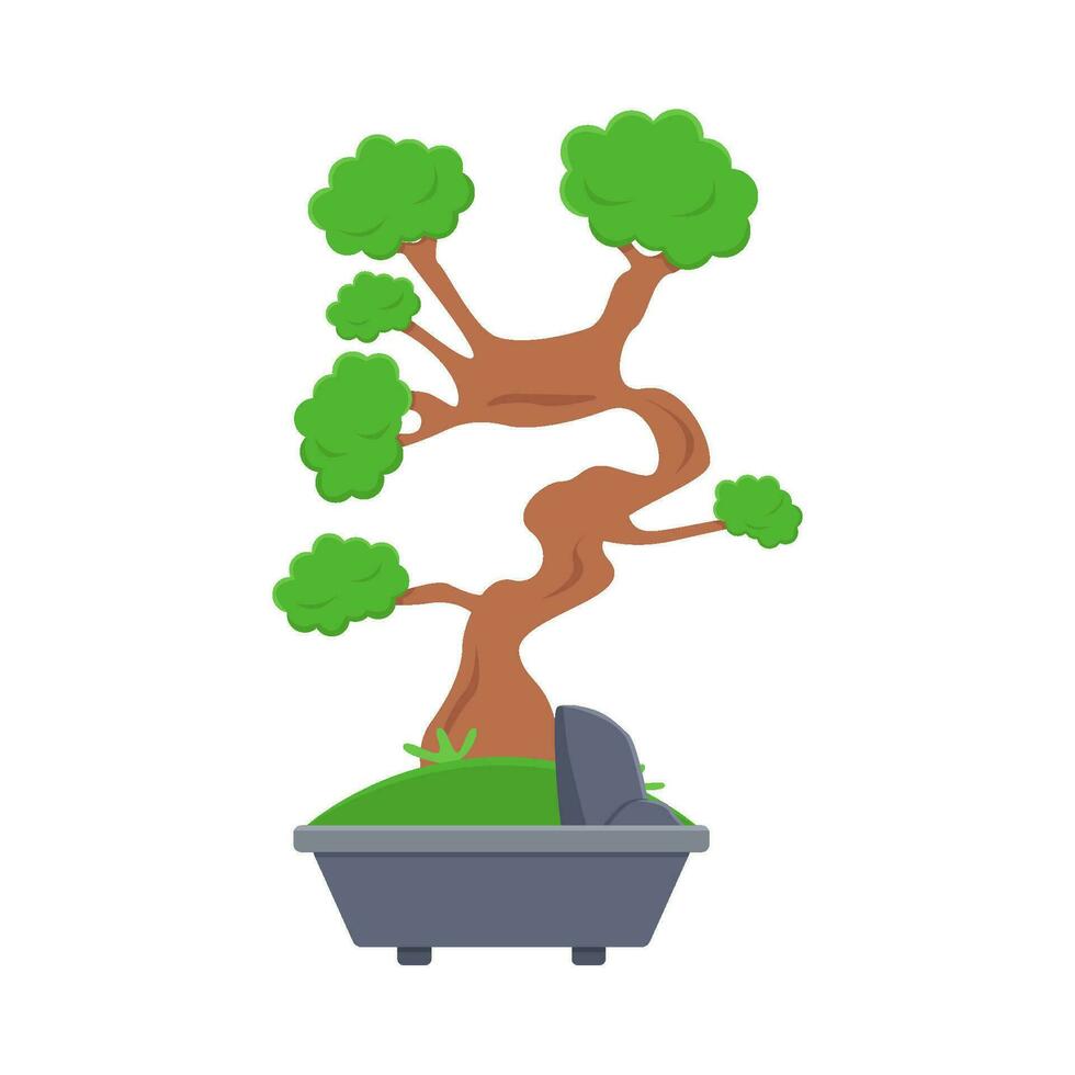 bonsai árvore dentro Panela ilustração vetor