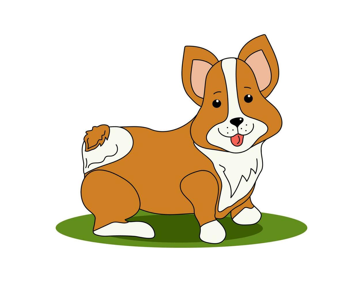 desenho animado cachorro. corgi raça. focinho do uma fofa engraçado cachorro. Projeto para promoção do produtos, animal comida, desenho. vetor ilustração em isolado fundo.