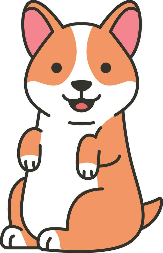 fofa corgi cachorro deitado em a chão. vetor ilustração.