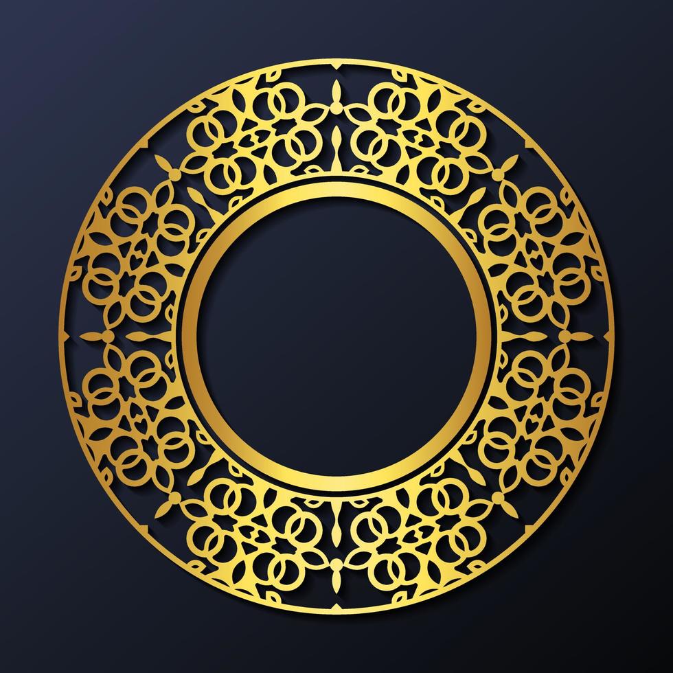 desenho de círculo de padrão de ornamento de luxo vetor