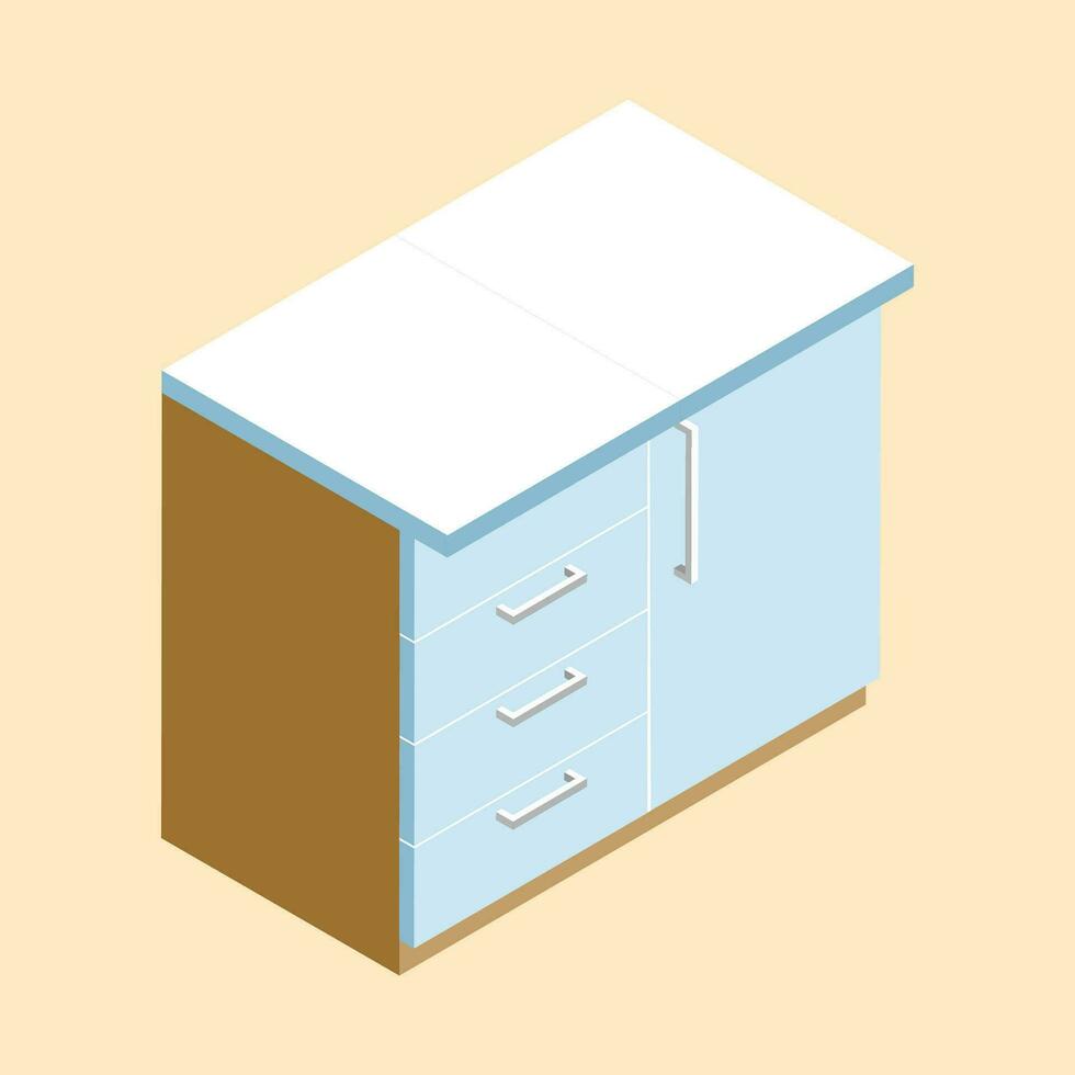 vetor cozinha mobília isométrico ícone em branco