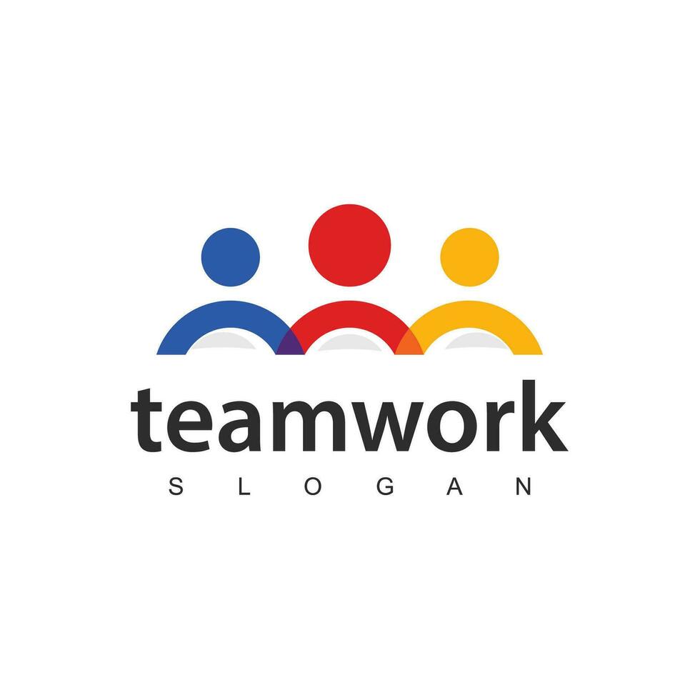 trabalho em equipe, amizade, pessoas conectividade logotipo Projeto vetor