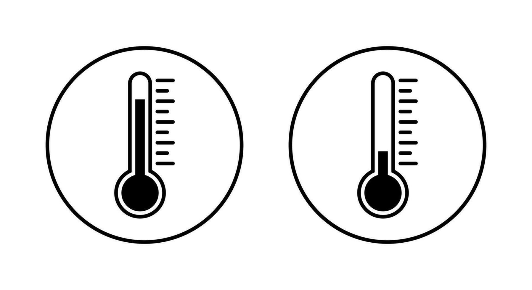 temperatura, termômetro ícone vetor em círculo linha