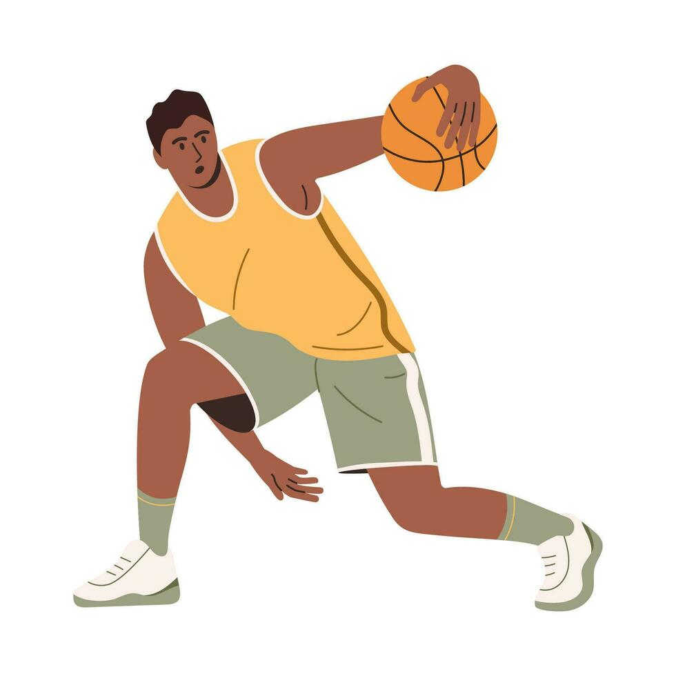 basquetebol jogador. plano vetor ilustração isolado em branco fundo