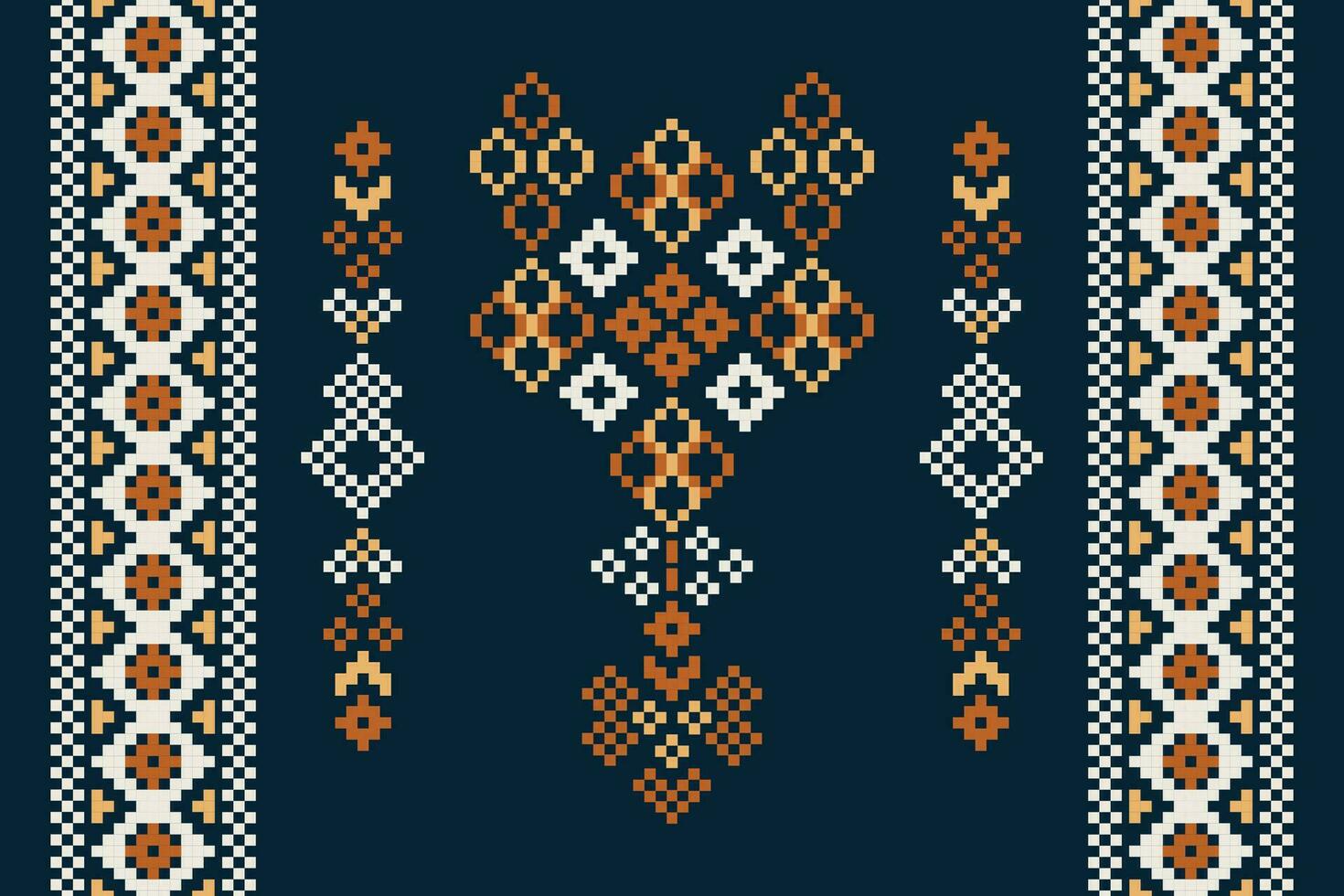 étnico geométrico tecido padronizar Cruz ponto.ikat bordado étnico oriental pixel padronizar marinha azul fundo. resumo,vetor,ilustração. textura,vestuário,cachecol,decoração,motivos,seda papel de parede. vetor