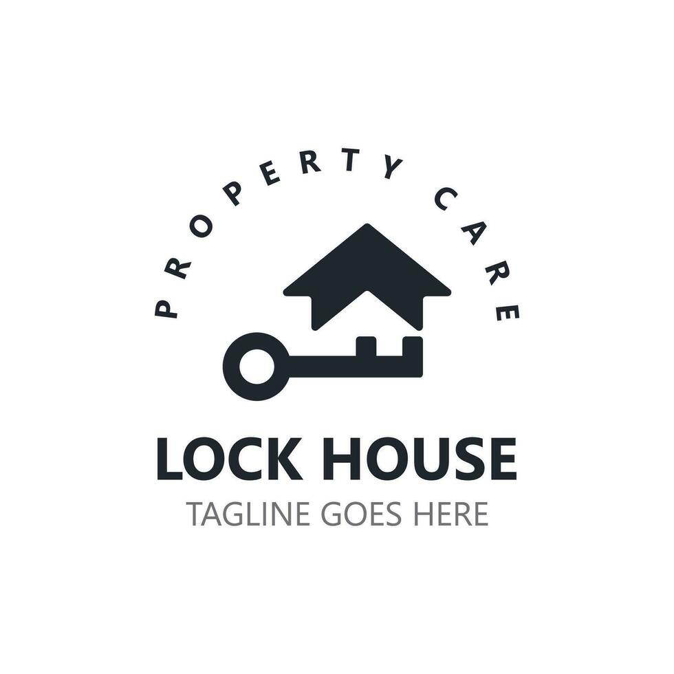 trava casa seguro logotipo projeto, inteligente chave casa propriedade, o negócio vetor modelo