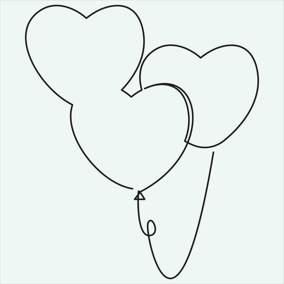 contínuo linha mão desenhando vetor ilustração balão arte