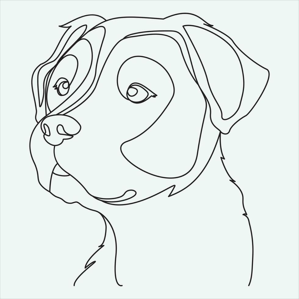 1 linha mão desenhado cachorro esboço vetor ilustração