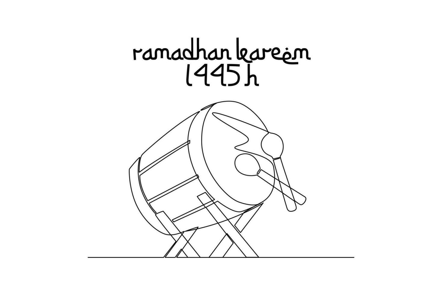 1 contínuo linha desenhando do acolhedor Ramadã conceito. rabisco vetor ilustração dentro simples linear estilo.