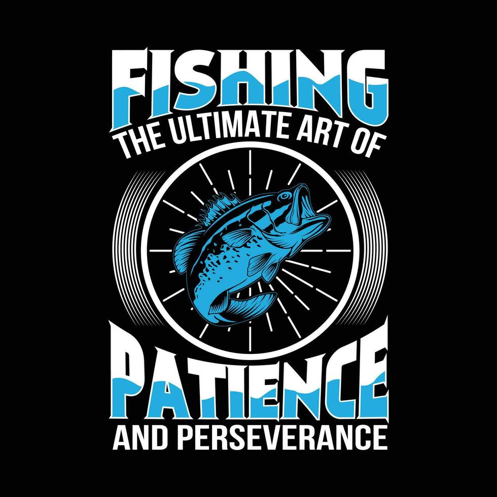 design de camiseta de pesca vetor