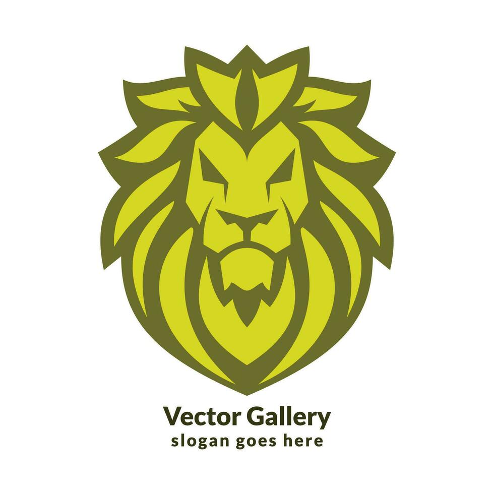 logotipo de cabeça de leão de ouro vetor