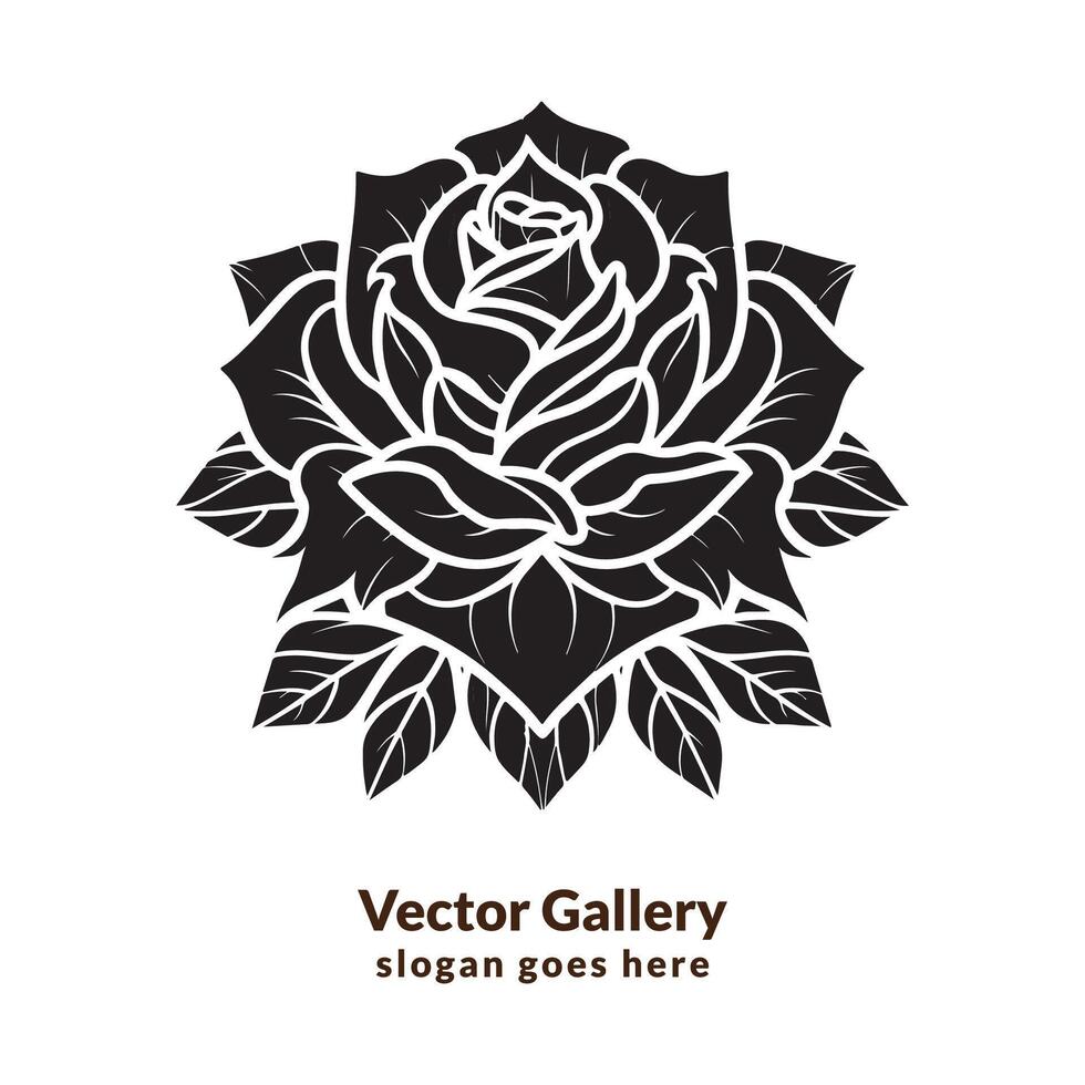 tatuagem de flor rosa vetor