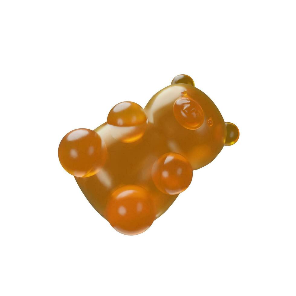 3d render doce doce Comida gomoso Urso vetor