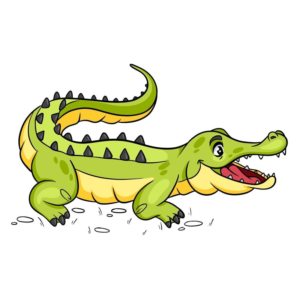 crocodilo engraçado personagem animal no estilo cartoon. ilustração infantil. vetor