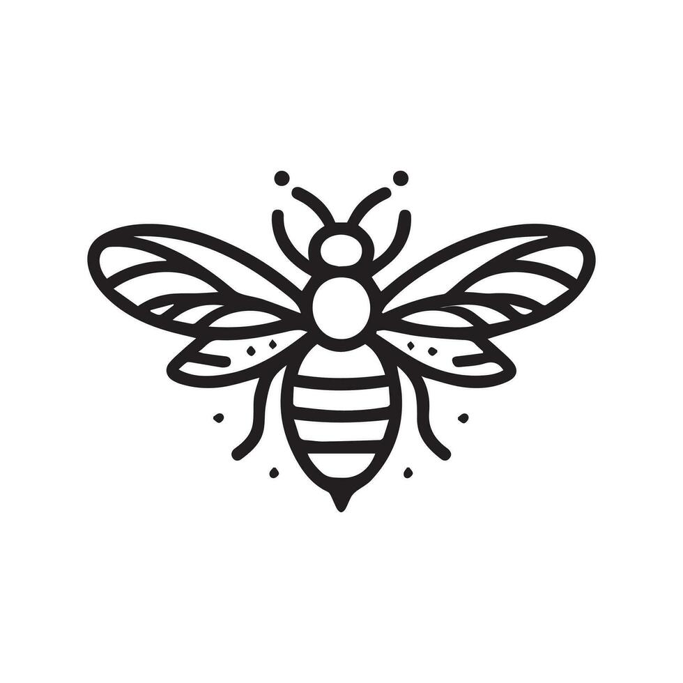 elegante monocromático abelha ilustração vetor