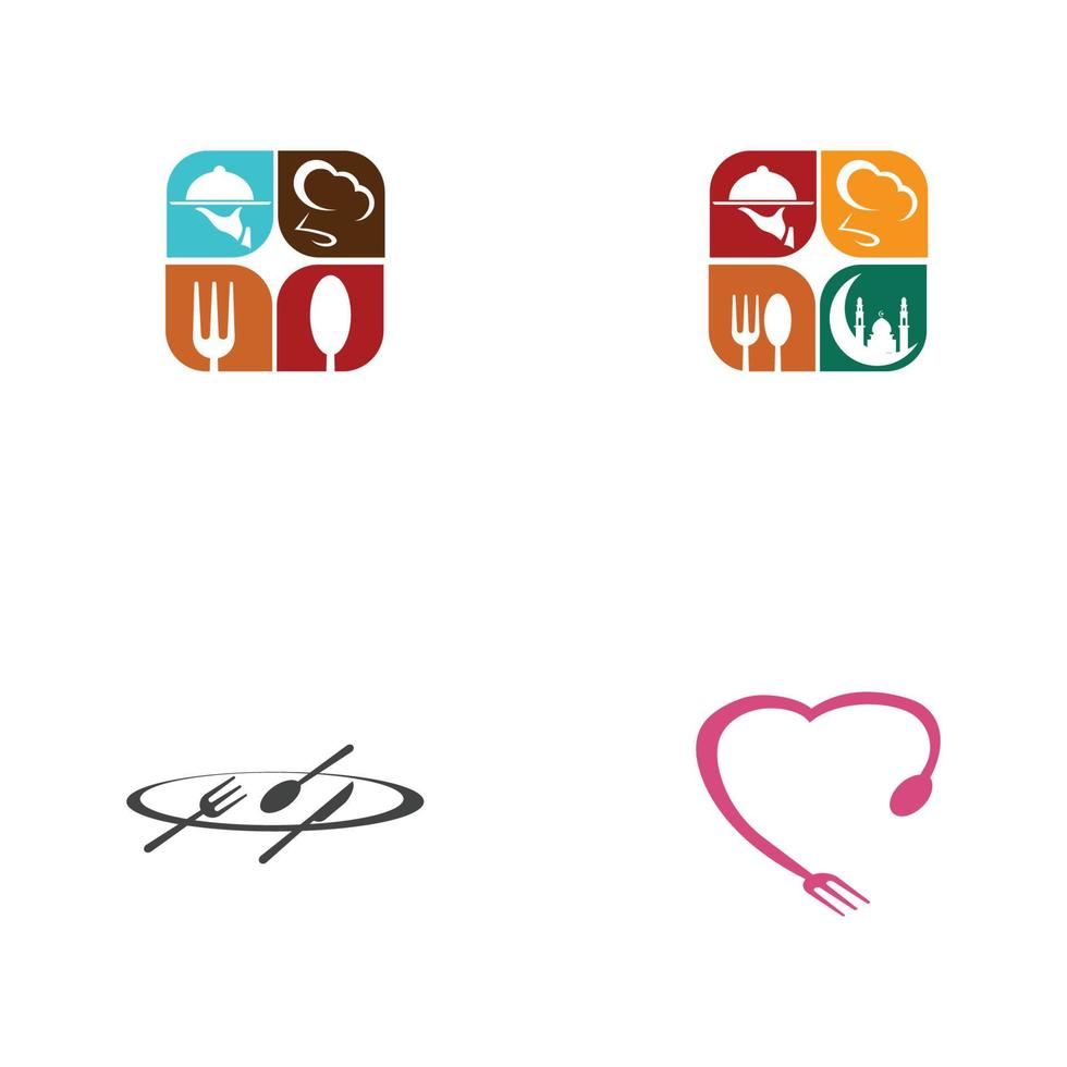 modelo de design de ilustração vetorial de logotipo de restaurante vetor