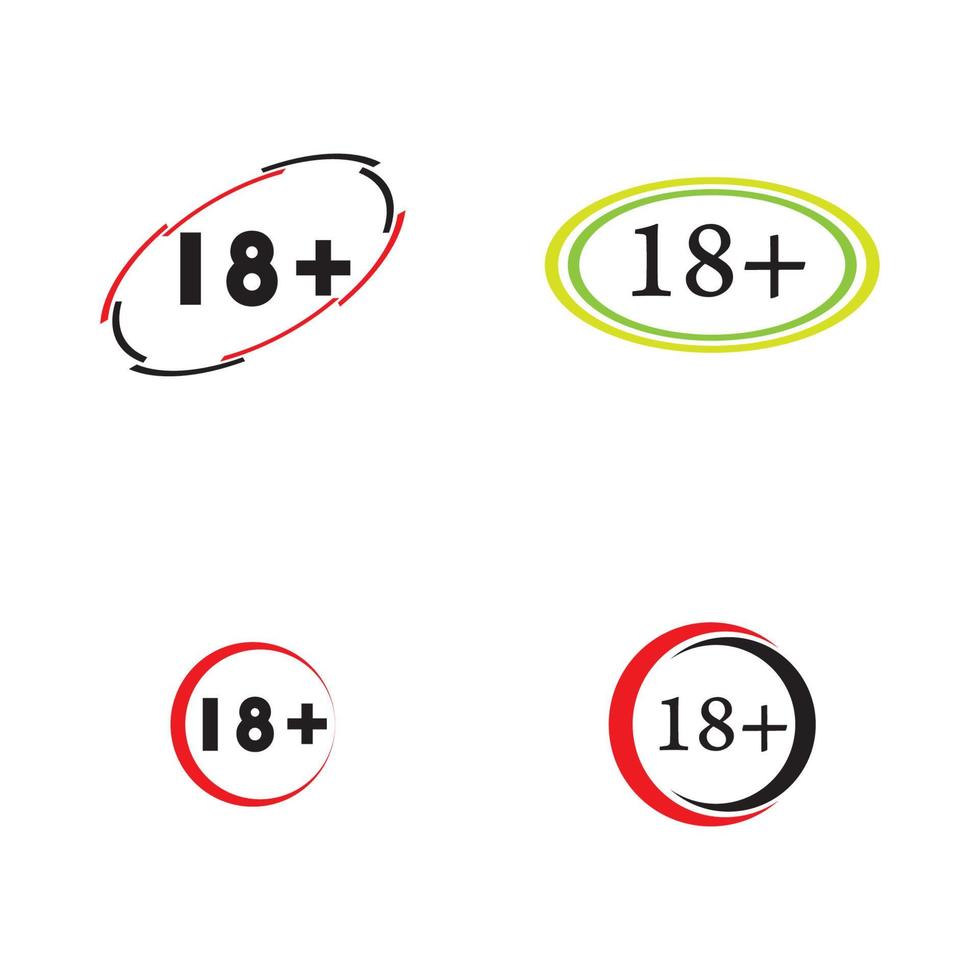 Modelo de design de ilustração vetorial de símbolo de ícone 18 plus vetor