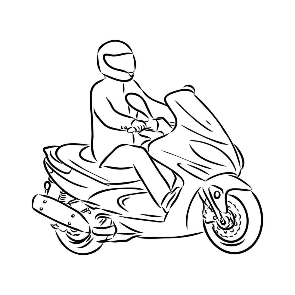 desenho vetorial de scooter vetor