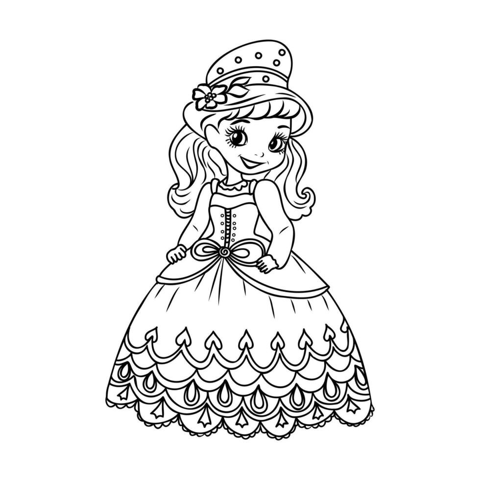 desenho animado Princesa esboço vetor