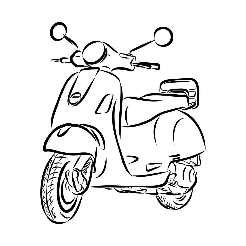 desenho vetorial de scooter vetor