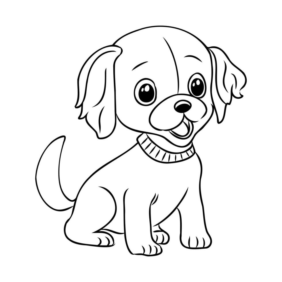 desenho animado cachorro esboço vetor