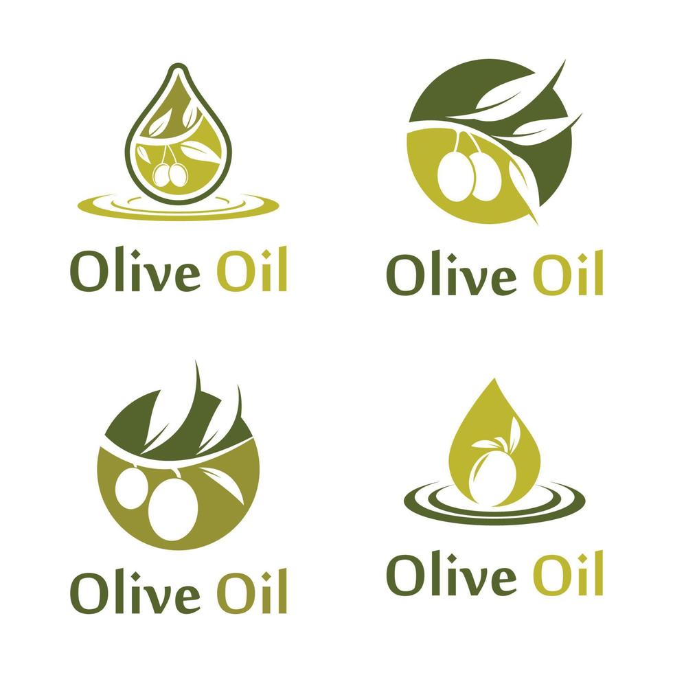 ilustração das imagens do logotipo da oliveira vetor