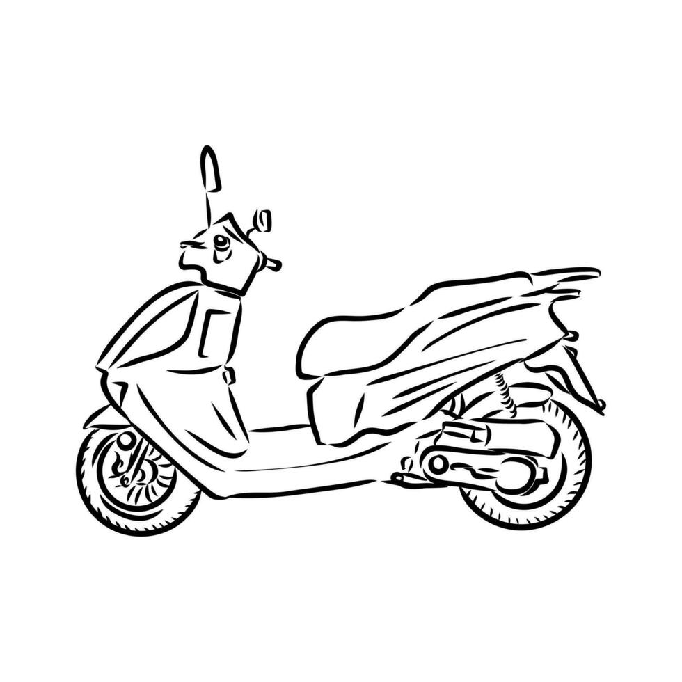 desenho vetorial de scooter vetor