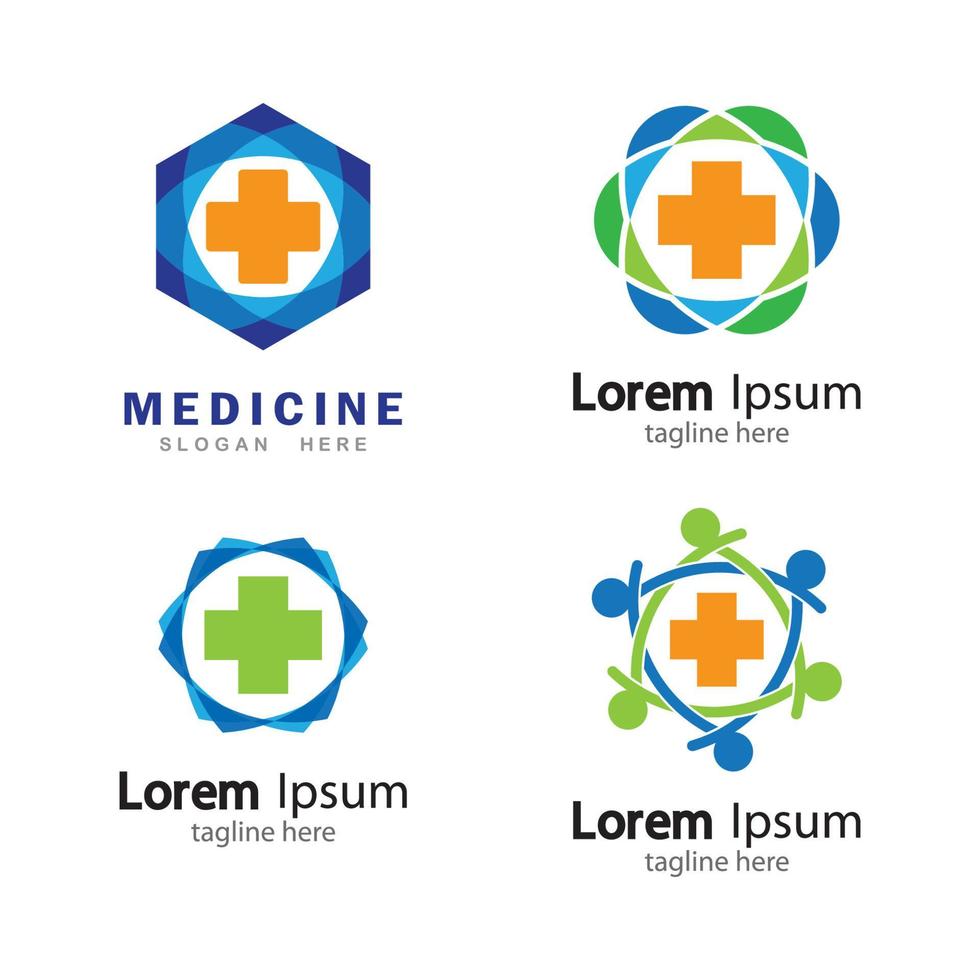 imagens de logotipo de cuidados médicos vetor