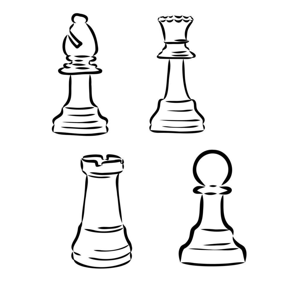 xadrez vetor esboço