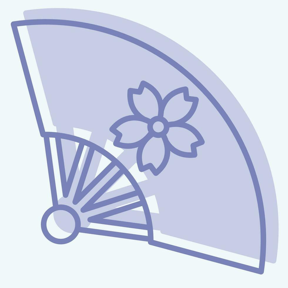 ícone ventilador 2. relacionado para sakura festival símbolo. dois tom estilo. simples Projeto editável. simples ilustração vetor