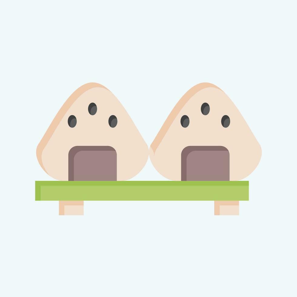 ícone onigiri. relacionado para sakura festival símbolo. plano estilo. simples Projeto editável. simples ilustração vetor