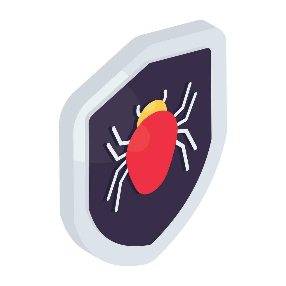 um ícone de design editável de segurança de bug vetor
