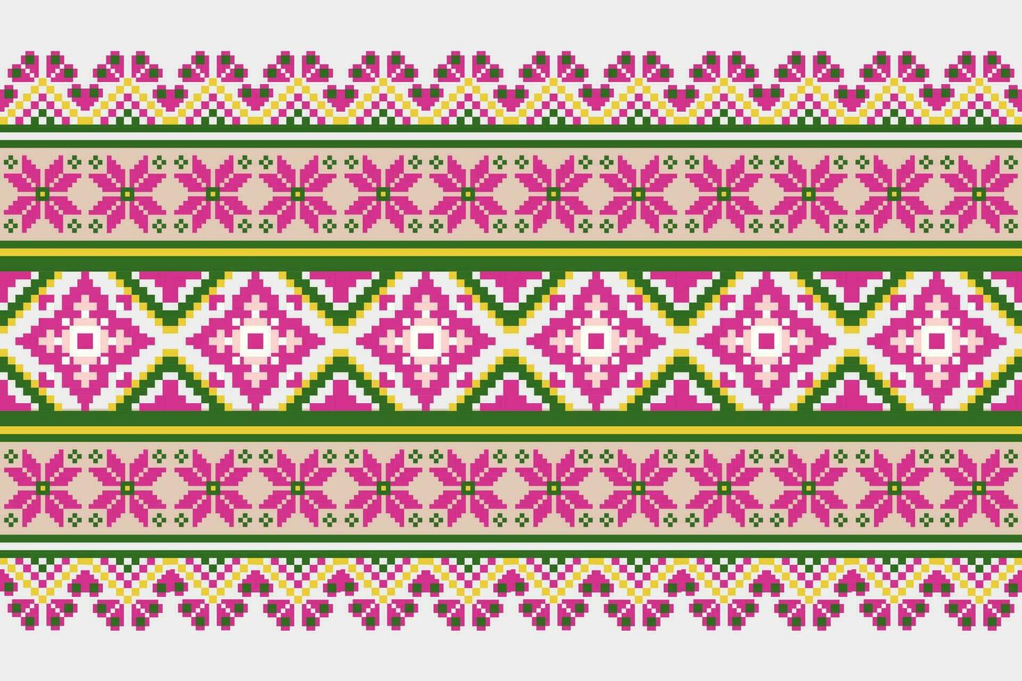 étnico floral pixel arte padronizar. desatado padronizar vetor Projeto para tecido, tapete, telha, bordado, papel de parede e fundo.