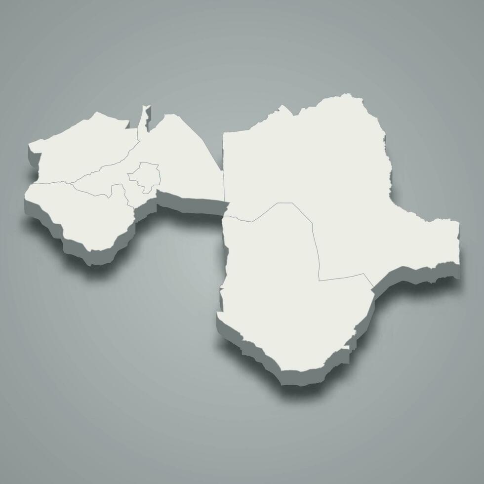 3d isométrico mapa do manyara é uma região do Tanzânia vetor
