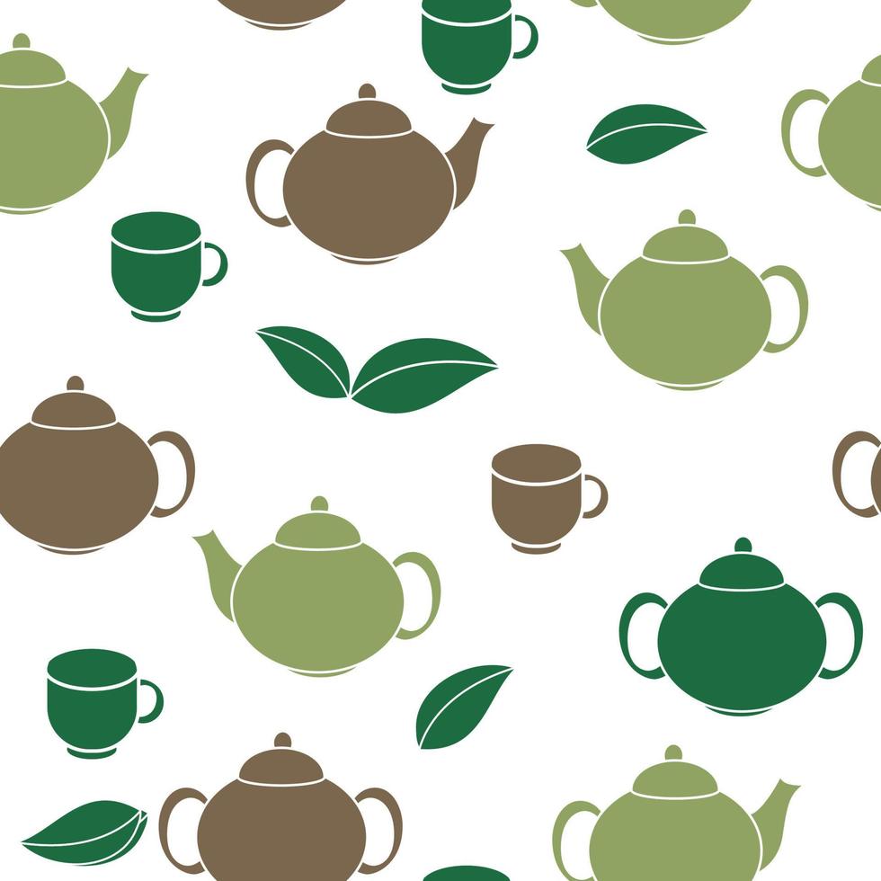 ilustração em vetor chá sem costura padrão