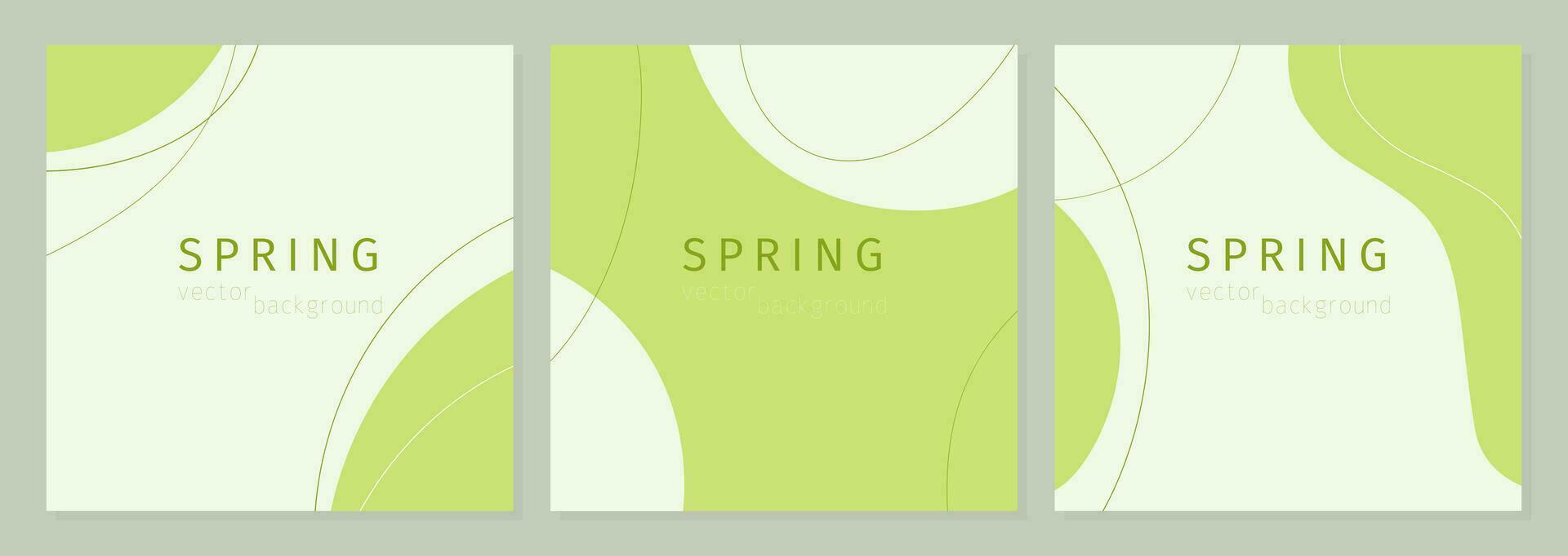 Primavera verde cartazes dentro boho estilo, abstrato fundo para social história, oferta, promoção, esvaziar espaço para inserção e rotulação. vetor