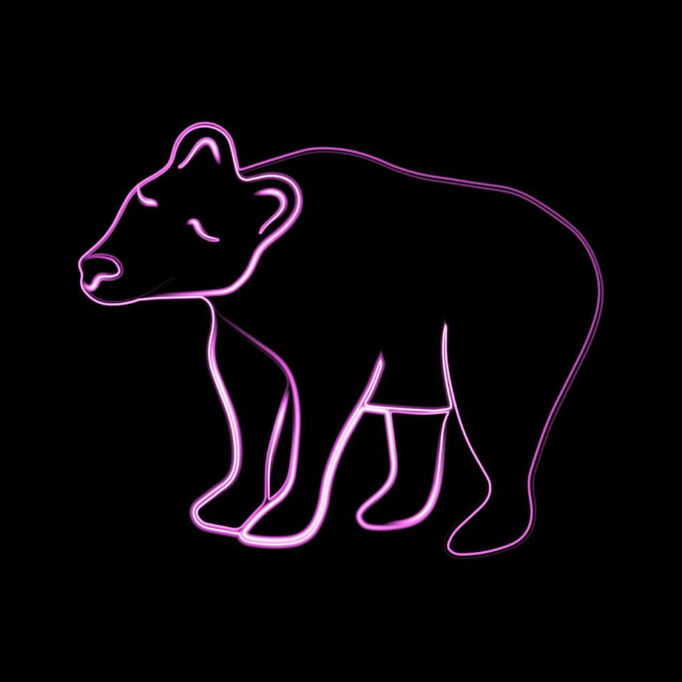 vetor ilustração do Urso com néon efeito.