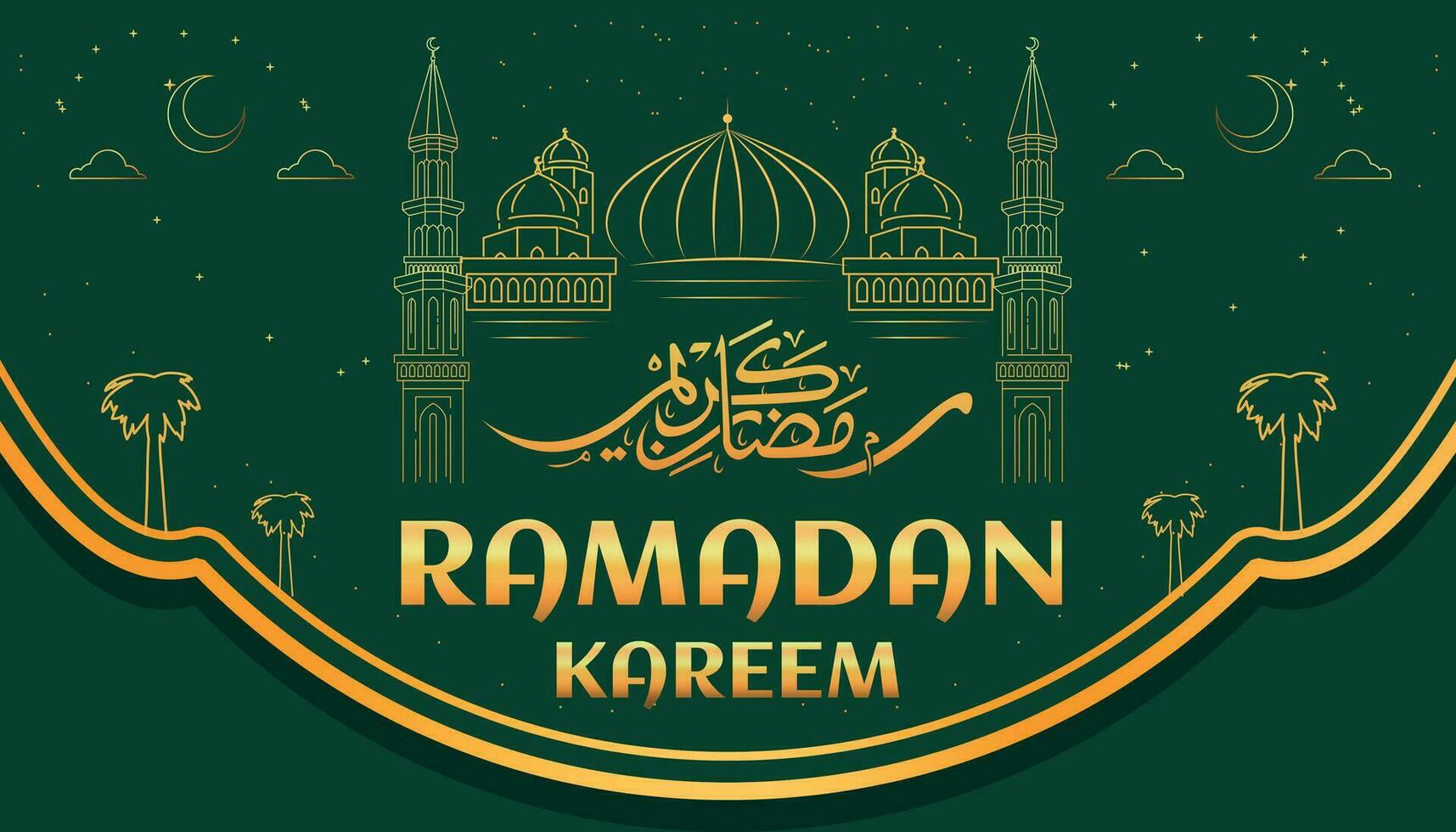 Ramadã kareem celebração dia islamismo bandeira fundo social meios de comunicação vetor