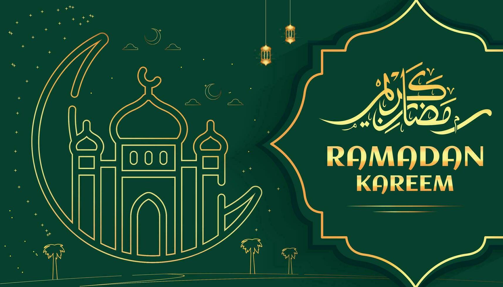 Ramadã kareem eid Mubarak celebração dia islamismo bandeira fundo social meios de comunicação vetor