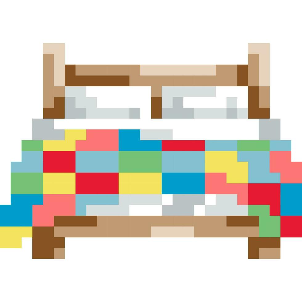 cama desenho animado ícone dentro pixel estilo vetor