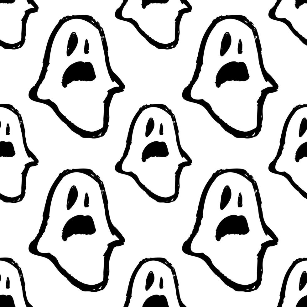 fantasma de halloween - padrão sem emenda. ilustração vetorial fantasma em estilo simples vetor