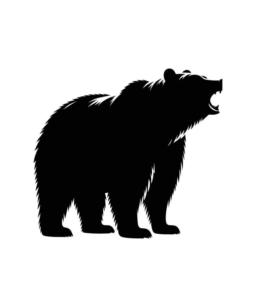 grisalho Urso silhueta vetor ilustração Projeto