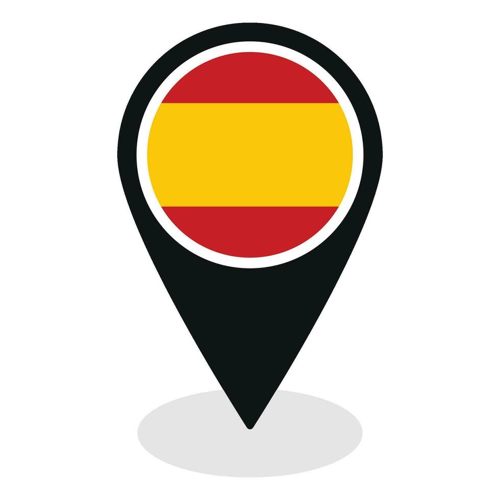Espanha bandeira em mapa identificar ícone isolado. bandeira do Espanha vetor