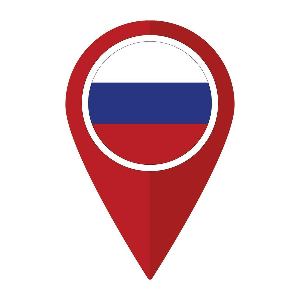 Rússia bandeira em mapa identificar ícone isolado. bandeira do Rússia vetor