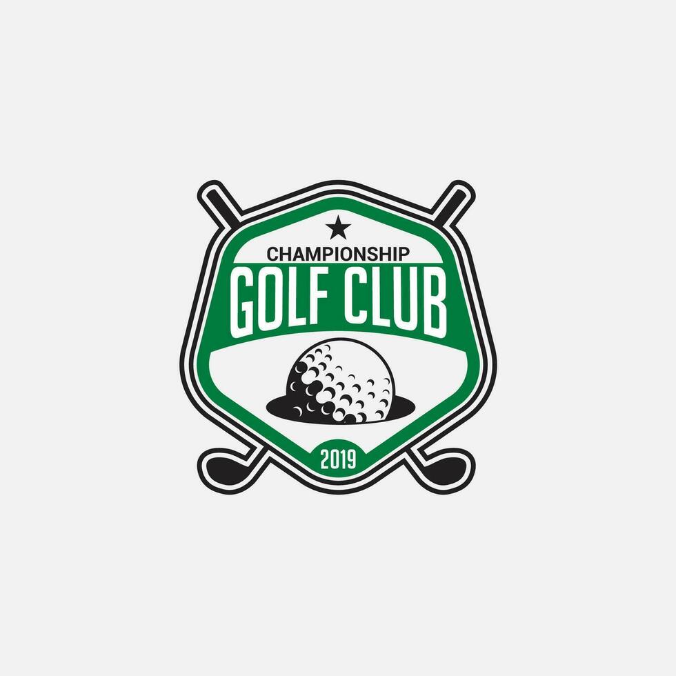 golfe logotipo crachá e adesivo vetor