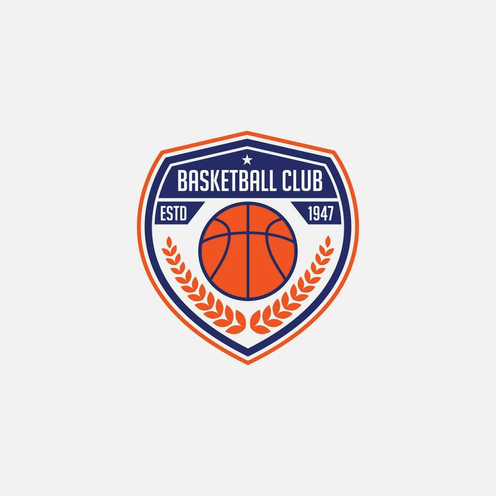 basquetebol logotipo crachá e adesivo vetor