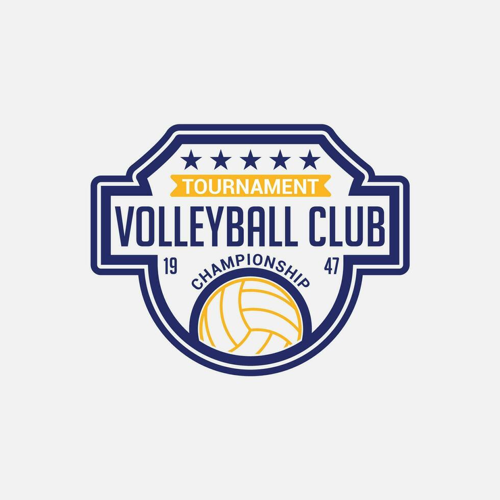 voleibol logotipo crachá e adesivo vetor