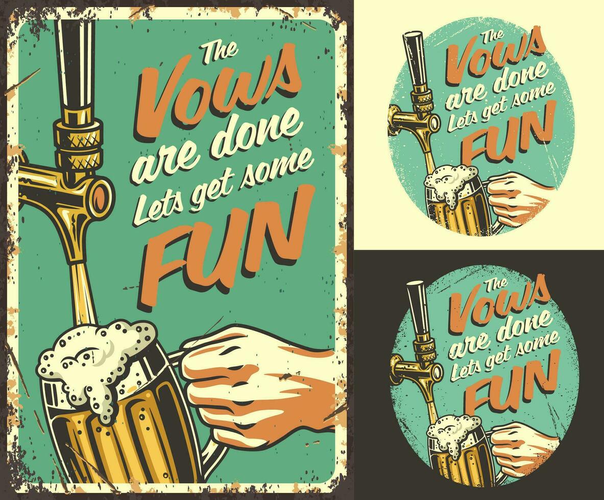 conjunto do poster, impressão com Cerveja caneca com espuma vetor