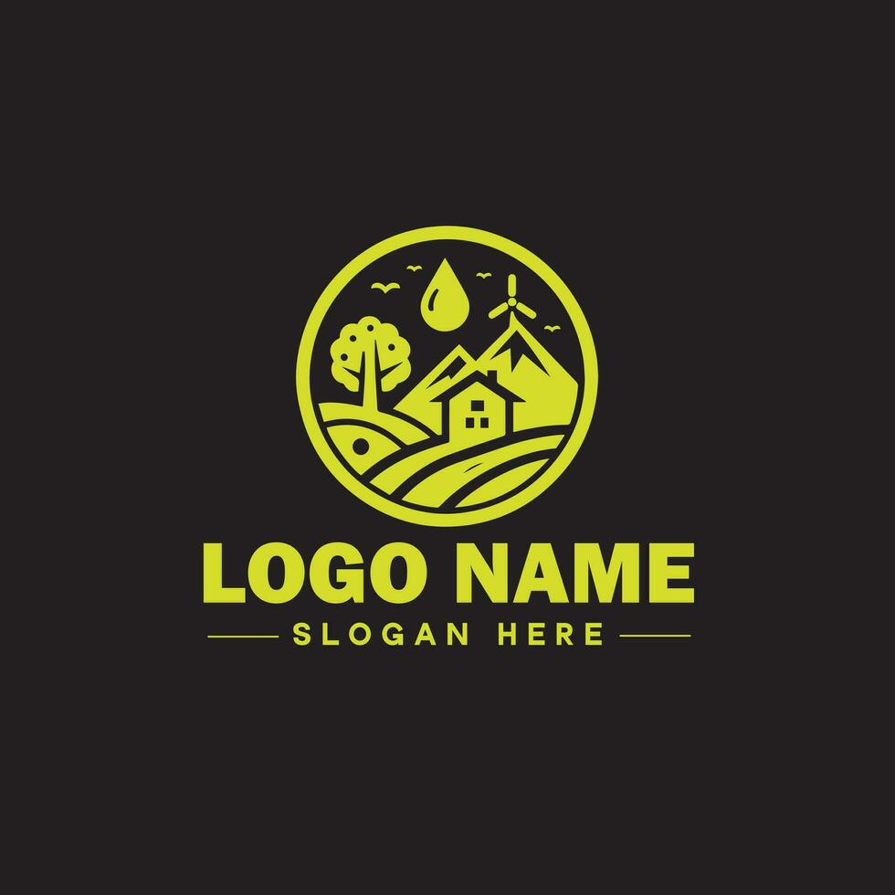 de Meio Ambiente logotipo ecológico verde natureza Fazenda o negócio logotipo ícone editável vetor