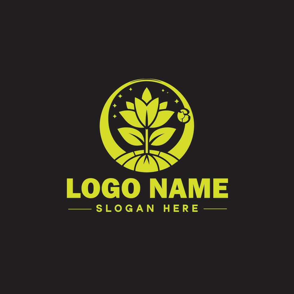 de Meio Ambiente logotipo ecológico verde natureza Fazenda o negócio logotipo ícone editável vetor